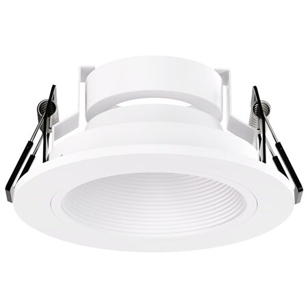 Elco Lighting Pex 4in Canless Round Adjustable Reflector, Clear Glass Lens, Black with White Trim EKCL3693W