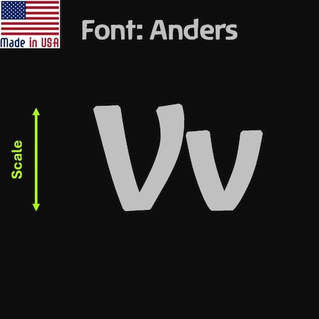 Aacc Self-Adhesive Vinyl Letter: V, Scale: 14 in. Color: Silver Font: Anders by AACC-Anders-UV-Silver-I14x1
