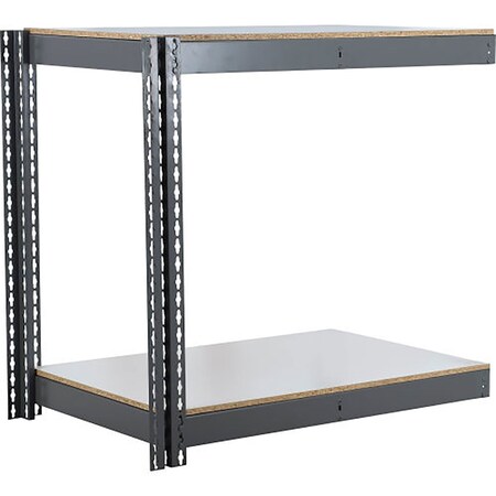 Global Industrial 2 Shelf, Heavy Duty Boltless Shelving, Add On, 48"Wx12"Dx36"H, Laminate Deck B3171311