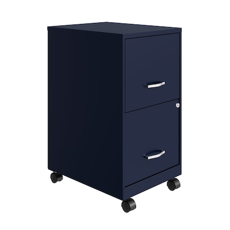 Space Solutions 14.25 in W 2 Drawer Mobile Vertical File Cabinet, Navy 24407