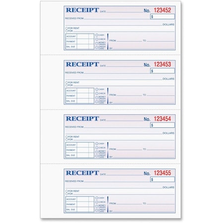 Tops Business Forms TOPS, Money And Rent Receipt Books, 2-3/4 X 7 1/8, Two-Part Carbonless, 400PK 46816
