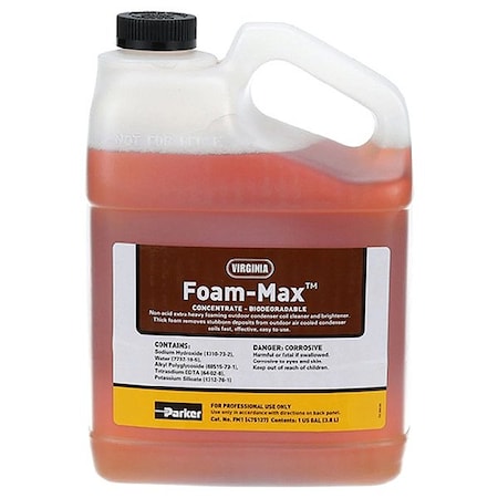 Virginia Coil Cleaner, 1 gal, Jug, Brown FM1 FOAM MAX 1GAL