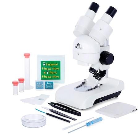 Amscope IQCREW By Deluxe All-In-One Portable Stereo Microscope 30X w/LED Dual-Illumination and Access SE122