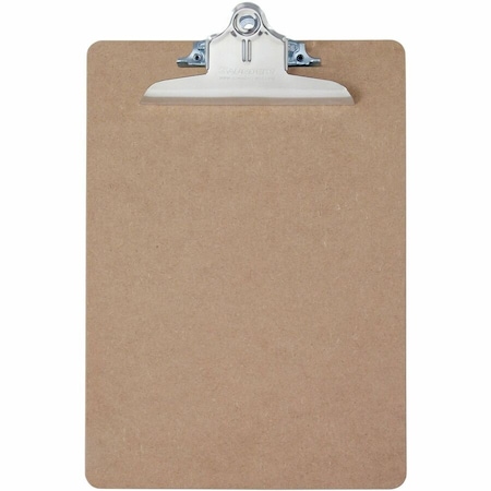 Saunders Brown Hardboard Clipboards - 1in Clip Capacity - 8 1/2in x 11in Sheet Size - Spring Clip - 5612