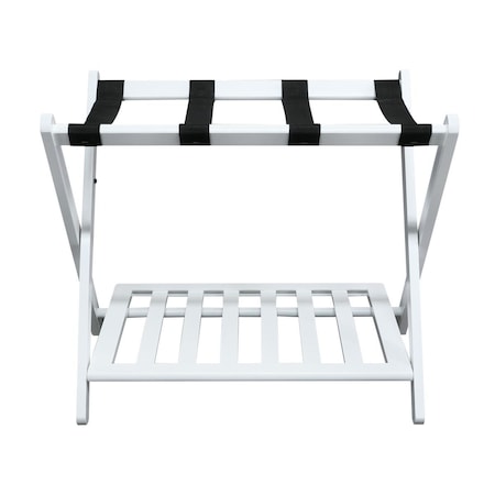 Casual Home Luggage Rack with Shelf - White 102-21