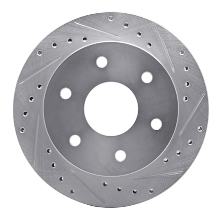 Dynamic Friction Co DFC Brake Rotor - Drilled and Slotted - Silver 631-48008R