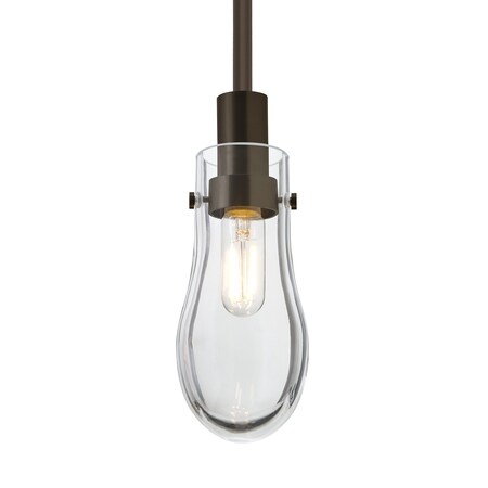 Besa Lighting Wish Stem Pendant, Clear, Bronze Finish, 1x40W Incandescent 1TT-WISHCL-BR