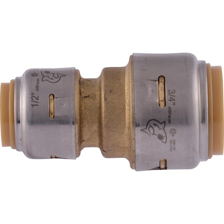 Sharkbite SharkBite Push to Connect 3/4 in. PTC X 1/2 in. D PTC Brass Reducing Coupling UR058A