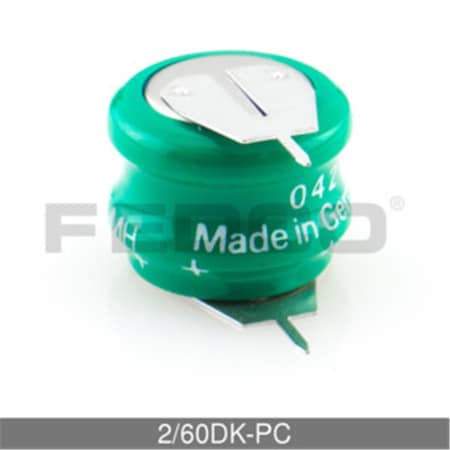 Fedco Batteries Compatible with Varta 2-60DK-PC 2.4V 80mAh Rechargeable Battery For Memory Support Applications FE124557