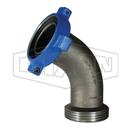 Dixon FIG 206 1 pc Elbow Adapter, 4 in Nominal, Male Hammer Union x Female Hammer Union, 150 lb, Ductile I HUMF20640060