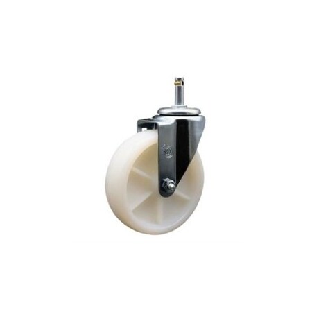 Service Caster 5'' Nylon Wheel Swivel 7/16'' Grip Ring Stem Caster SCC-GR20S514-NYS-716138