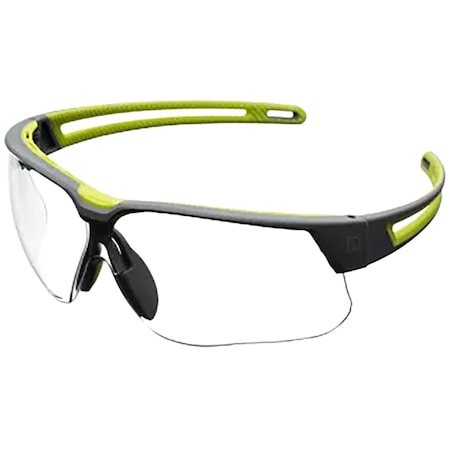 Uvex Semi-Rimless Safety Glasses w/Black Frame, Clear Lens w/Ultra-Dura Hardcoat, +2.50 Diopter AS01RD25UD