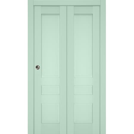 Sartodoors Sliding Closet Bi-fold Doors Solid Core Modern Interior VEREGIO7411BF-OLI-72 x 84 (2* 36x84)