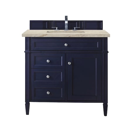 James Martin Vanities Brittany 36" Single Vanity, Victory Blue, w/ 3 CM Tajnar Eclos Top 650-V36-VBL-3TJR