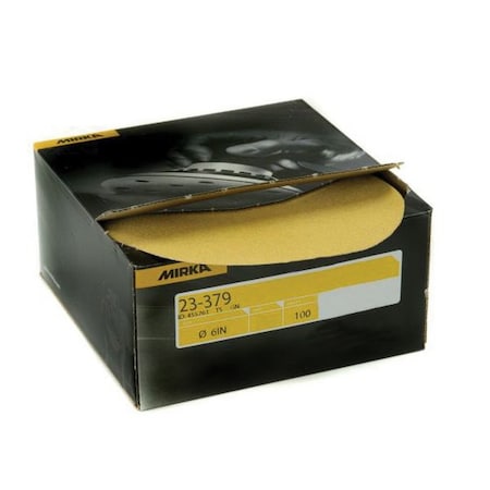 Mirka Abrasives 23379080 23 Series Semi-Open Coated Autobox Sanding Disc, 6 in, P80 Grit, Aluminum Oxide-100 pieces 23-379-080