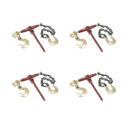 Mytee Products Ratchet Pro Binder w/ 3/8in Grab& 1/2in Sling Hook &2ft G8 Chain &1/2in Sling Hook, 4PK CBRS38-PRO-C+SGHx4