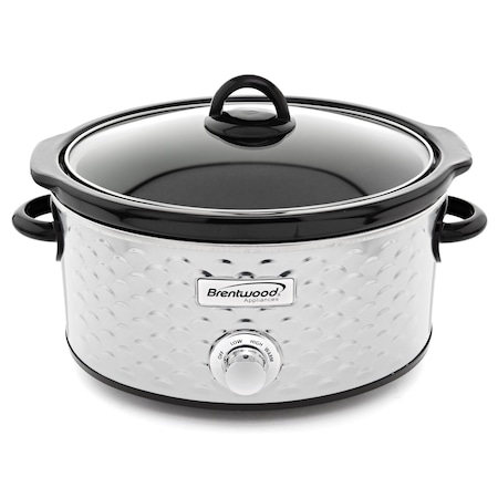 Brentwood Industries Scallop Pattern 4.5 Quart Slow Cooker in Stainless Steel SC-140S