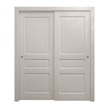 Sartodoors Sliding Closet Bypass Doors 84 x 80 inches, Ego 5012 Painted White Oak, Rails Hardware Set, Wood EGO5012DBD-PWO-84