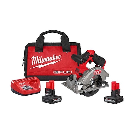 Milwaukee Tool M12 FUEL Circular Saw Kit+HO 5.0 Battery 2521-21HO, 48-11-2450