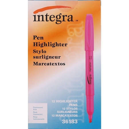 Integra Highlighter, Felt-Tip, Non-Refillable, PK12 ITA36183