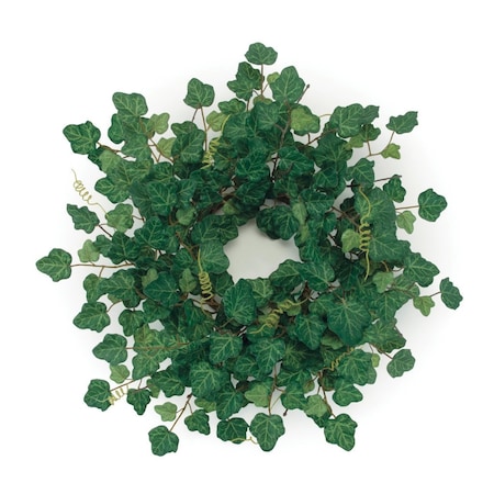 Homeroots 18" Green Ivy Artificial Wreath 634653