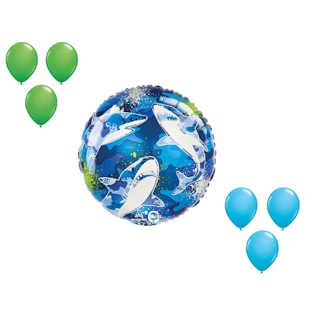 Loonballoon Std Shark Balloon Medium Shape Set 6x latex 86524