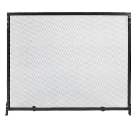 Minuteman 38'' x 30'' Plain Flat Fireplace Screen in Black SA-3830