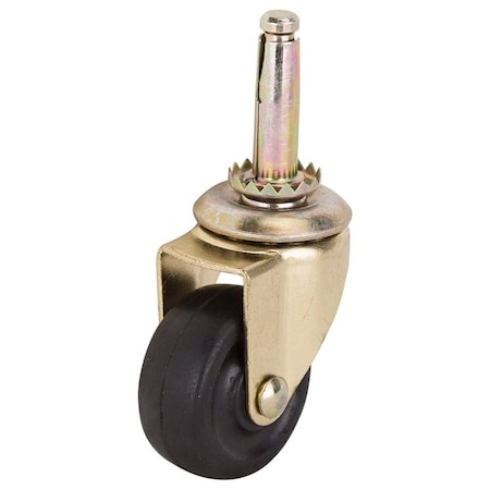 Prosource Swivel Caster, 1-5/8 in Dia Wheel, 1-5/8 in W Wheel, Rubber Wheel, Black, 70 lb JC-D03-PS