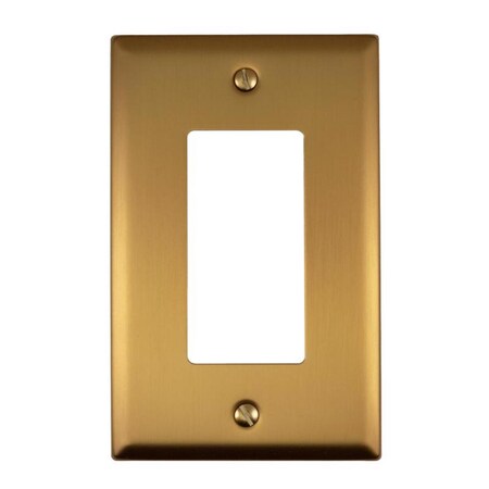 Amerelle Oxford Brushed Gold 1 gang Stamped Steel Decorator Wall Plate 173R-BG