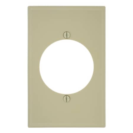 Leviton Receptacle Wallplate, Midway Size, Gang 1, Ivory 80728-I