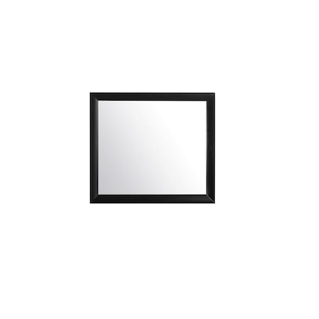 Homeroots 35" Black Wood Framed Accent Mirror 384018