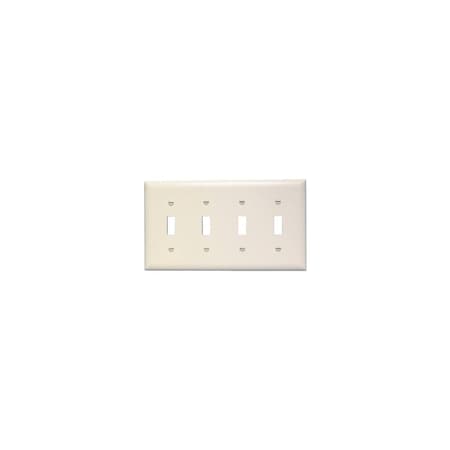 Pass & Seymour 4-Toggle Opening Nylon Wall Plate, Light Light Almond TP4LACC10