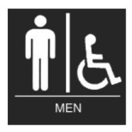 Trans Atlantic Co. ADA Men Handicap Sign with Black coloring GH-S445-BK