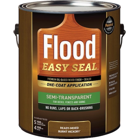 Flood Easy Seal Semi-Transparent Premium Oil-Based Wood Finish & Sealer Burnt Hickory 1 Gal. FLDES145/01