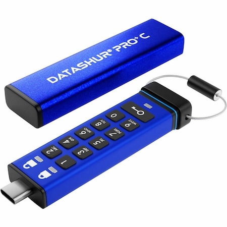 Kanguru iStorage datAshur PRO+C FIPS 140-3 Level 3-Secure PIN Protected USBC Flash Drive-512GB IS-FL-DA3C-256-512