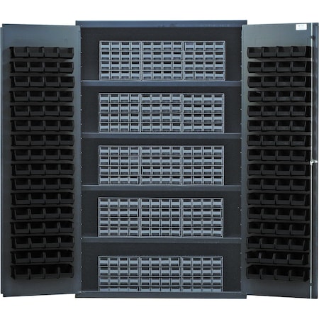 Quantum Storage Systems BEIGE SPECIALTY CABINET W/15 QIC'S & 240 BLACK BINS QSC-BG-QIC161BK