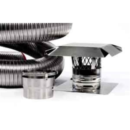 National Chimney 6 in. ID x 35 ft. M-Flex 316 Stainless Steel Chimney Flex Liner Kit CB635BK