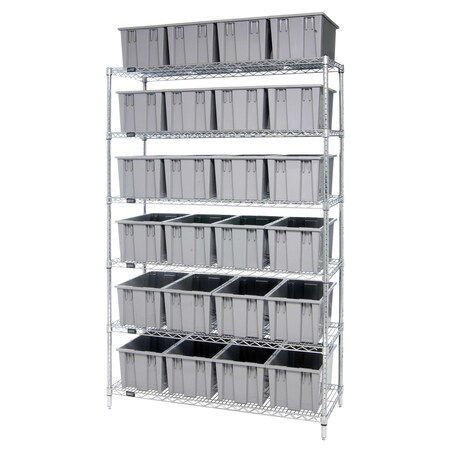 Quantum Storage Systems WIRE SHELVING UNIT W/ snt's WR6-24185GY