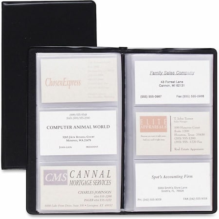 Cardinal Brands Cardinal Sealed Vinyl 72 Card File, Black 751610