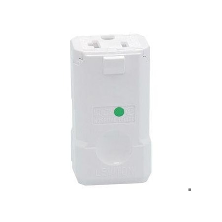 Leviton Straight Blade Connector, 5-20R, 20 A, 125V AC, 2 Pole, 3 Wire, Screw Terminals, White 8359-V