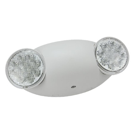 Exitronix QMR Series LED Emergency Light, Dual Adjustable Heads, Thermoplastic Housing QMR-WH
