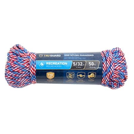 Mibro Group 0.15 in. x 50 ft. Tru-Guard Patriot Paracord 550 Nylon Rope 231567