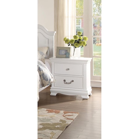 Home Elegance 24 x 15.75 x 23.75 in. Lucida Night Stand - White 2039W-4