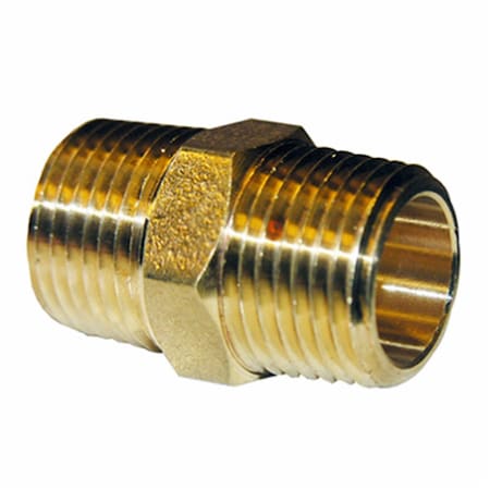 Gourmetgalley 0.5 in. Male Iron Pipe Brass Hex Nipple GO592399