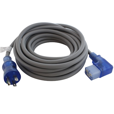 Ac Works Medical-Grade Power Cord, 20 ft 5-15P to Left-Angle C19, 15A Green Dot MD15ALC19-240