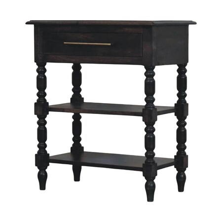 Homeroots 28" Dark Brown Solid Wood One Drawer Nightstand 722551