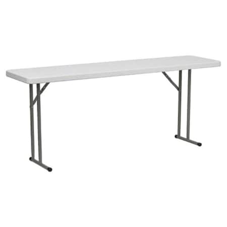 Flash Furniture Rectangle Fold Training Table, Wht, 18X72, 18" W, 72" L, 29" H, Plastic Top, White DAD-YCZ-180-GW-GG