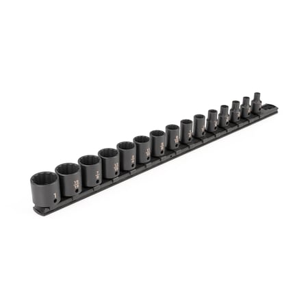Tekton 3/8 in Drive Impact Socket Set, SAE, 15 pcs SID91112