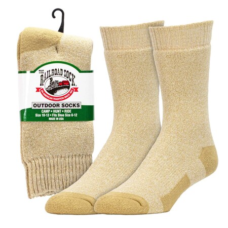 Railroad Sock Men's Outdoor Crew Socks, "The Twisted Brother", Tan 684 TB TN