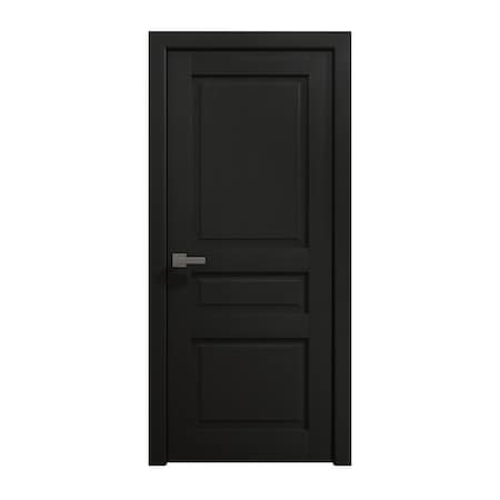 Sartodoors Interior Solid French Door 42 x 84 inches, Ego 5012 Painted Black Oak, Single Regular Panel Frame EGO5012ID-CHK-4284